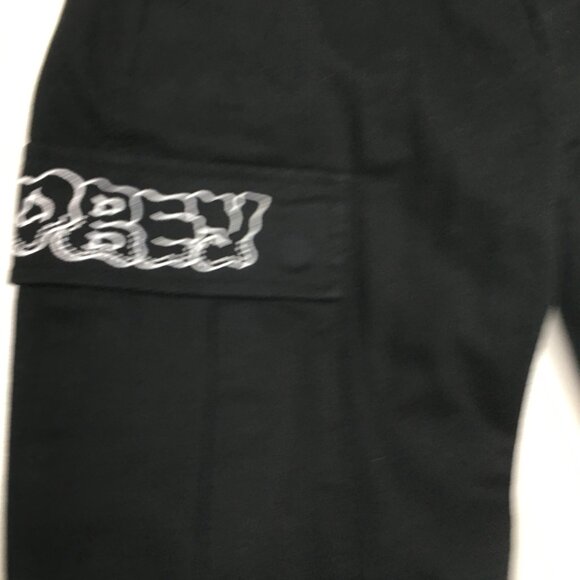 OBEY Black White Logo Embroidery Flap Cargo Pockets Pant Jeans - Picture 7 of 14